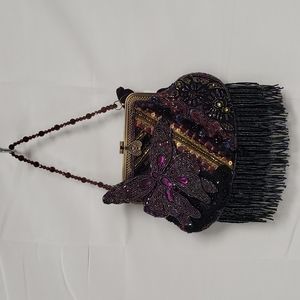 Embellished Purple Beaded Handbag